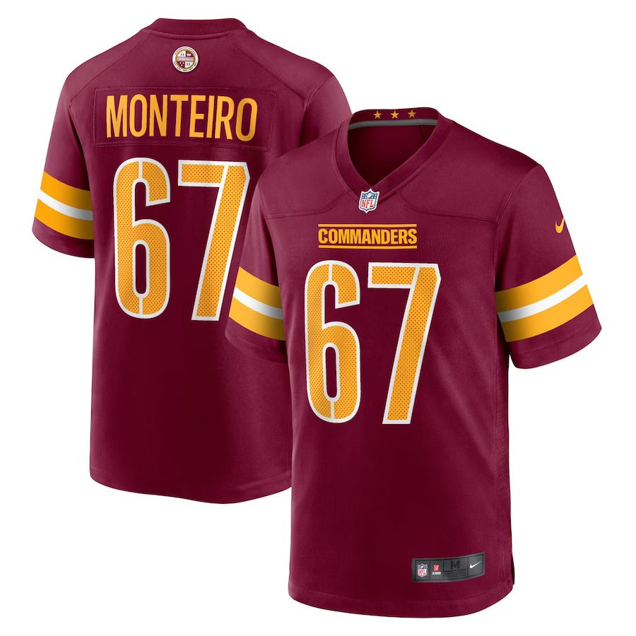 Men Washington Commanders #67 Aaron Monteiro Nike Burgundy Game Player NFL Jersey